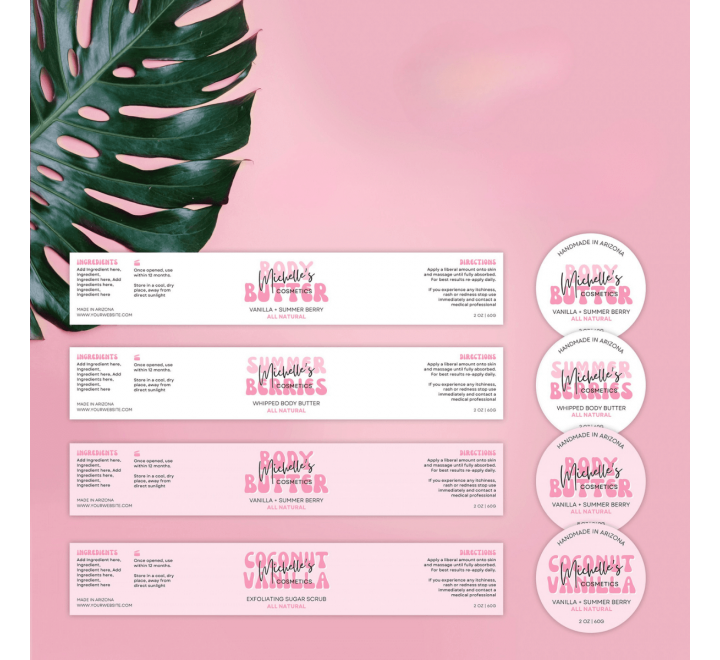 Cosmetic Jar Rectangle Labels - Gallery Image