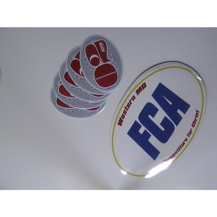 Oval White Vinyl Sticker