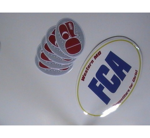 Oval White Vinyl Sticker